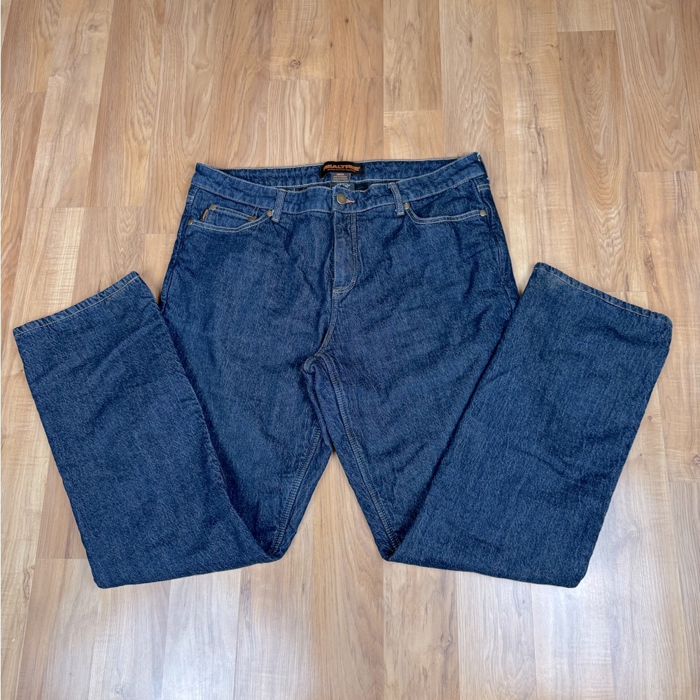 Realtree Flannel Lined Jeans 38x 34 Mens Dark Wash Straight Leg Cotton Denim Dad